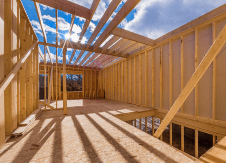 Construction garage bois double en enfilage
